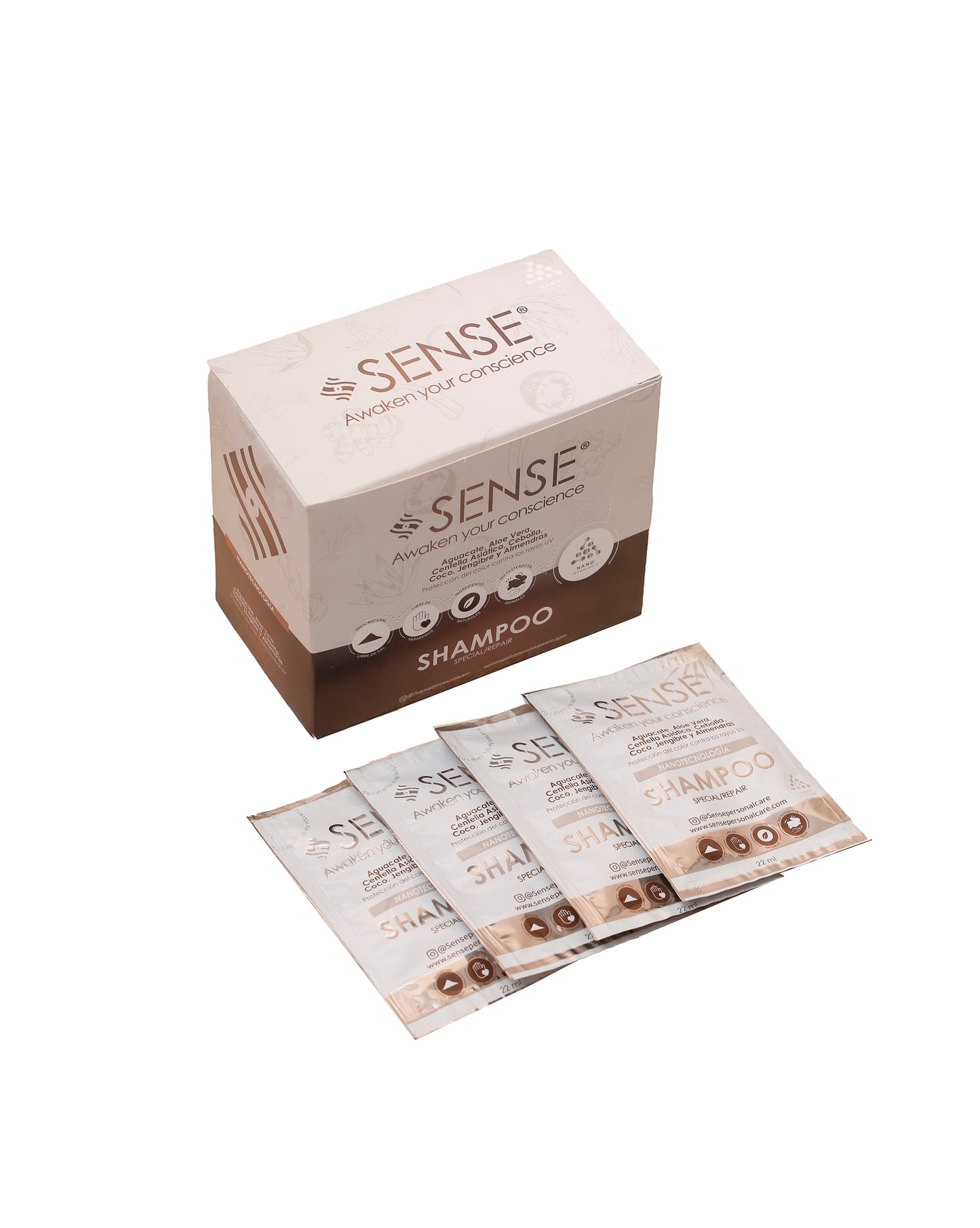 Sachets Shampoo Sense 22ml Nanotecnología